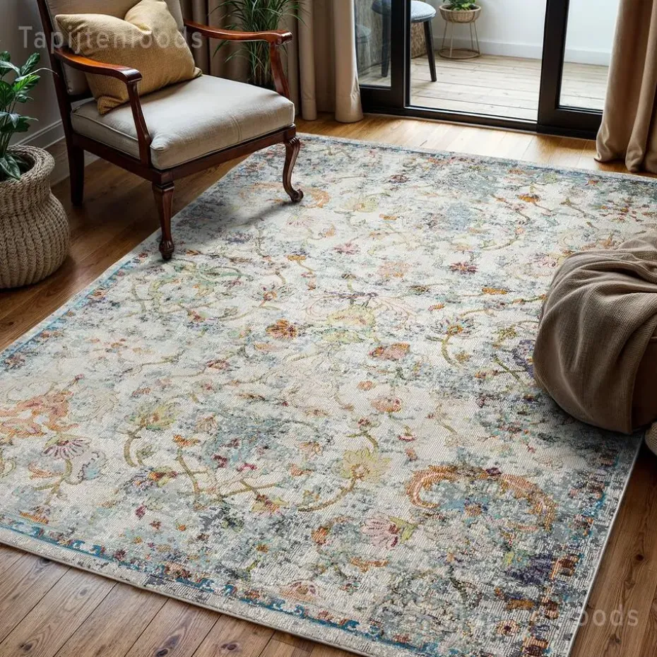 Picasso Sarough Vintage Vloerkleed Creme / Beige Laagpolig - 240x340 CM