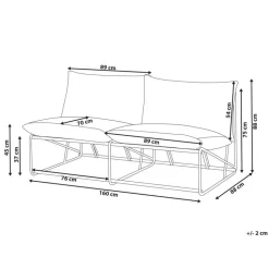 PICO - Tweezitsbank - Grijs - Staal