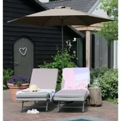 PimXL Luxe 6-ribs Parasol - Ø300cm - Taupe