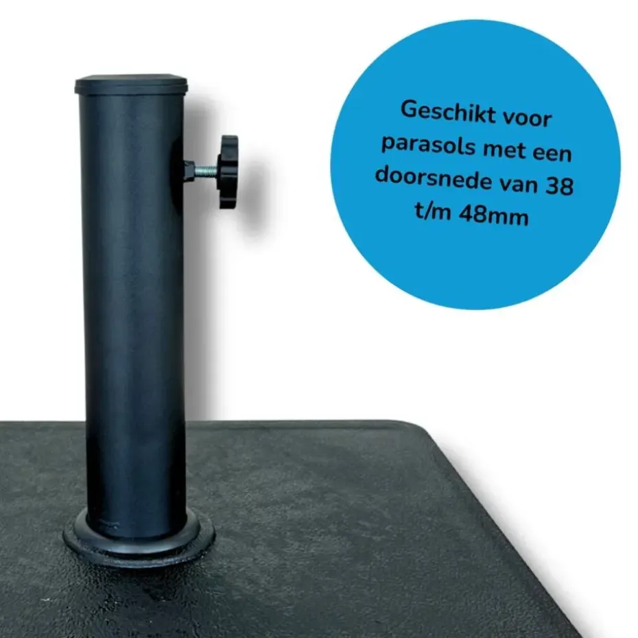 PimXL Parasolvoet vierkant - 43x43 cm - 16kg