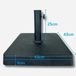 PimXL Parasolvoet vierkant - 43x43 cm - 16kg