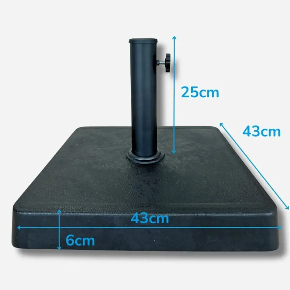 PimXL Parasolvoet vierkant - 43x43 cm - 16kg