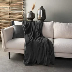 Plaid Charlie - Charcoal Gray - 200x220 cm