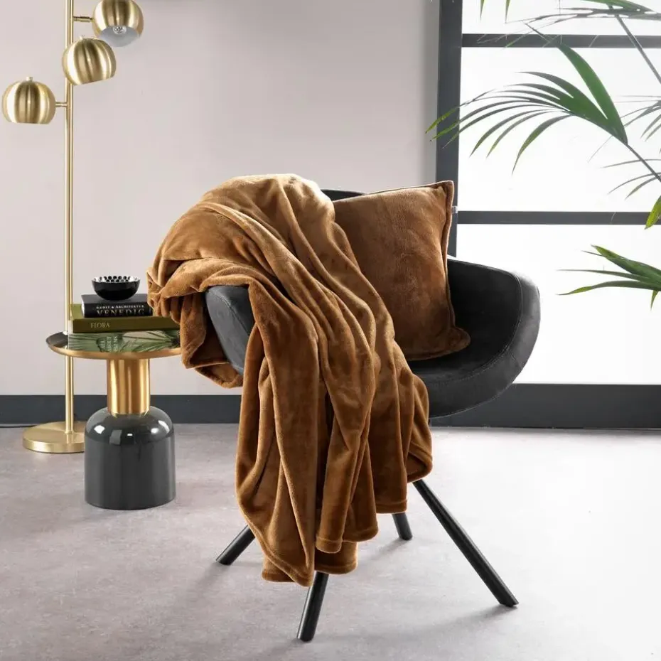 Plaid Charlie - Tobacco Brown - 200x220 cm