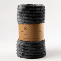 Plaid Marthy - Charcoal Gray - 140x180 cm