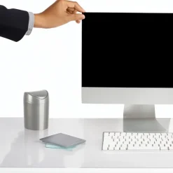 Plasticforte Mini prullenbakje - zilvergrijs- kunststof - 1.4L