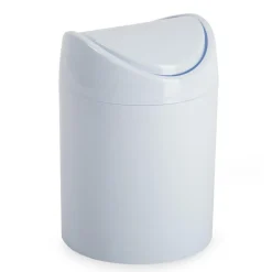 Plasticforte Mini prullenbakje - wit- kunststof - aanrechtmodel