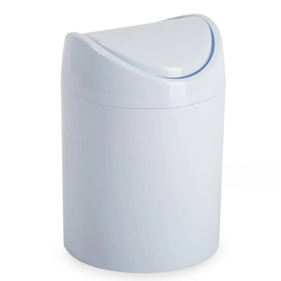 Plasticforte Mini prullenbakje - wit- kunststof - aanrechtmodel