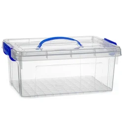 Plasticforte Opbergbox met deksel - blauw - 8.5L - kunststof