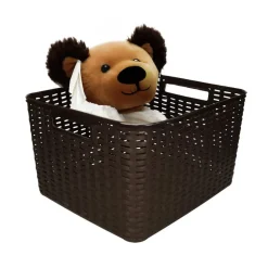 Plasticforte Opbergmand - rotan kunststof - donkerbruin - 28 L