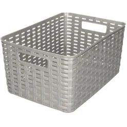 Plasticforte Opbergmand/kastmand - kunststof - zilver - 10L