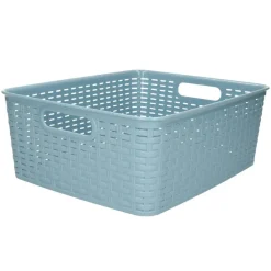 Plasticforte Opbergmand/kastmand - kunststof - ijsblauw - 12L