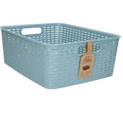 Plasticforte Opbergmand/kastmand - kunststof - ijsblauw - 12L