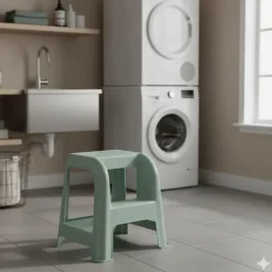 Plasticforte Opstapkrukje - 2 tredes - groen - 45 cm