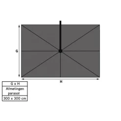 Platinum Challenger Premium T1 3x3 m - Manhattan Grey met voet en hoes