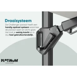 Platinum Challenger T2 zweefparasol premium - 3,5x2,6 m. - Champagne teak