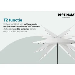 Platinum Challenger T2 zweefparasol premium - 3,5x2,6 m. - Champagne teak