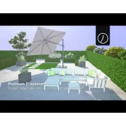 Platinum Challenger Zweefparasol T2 premium - 3x3 m. Lush Green