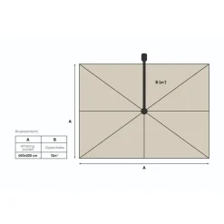 Platinum Challenger Zweefparasol T1 Premium 4x3 m. - Champagne - Teak