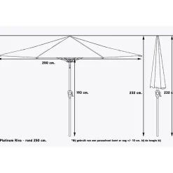 Platinum Parasol Riva Ø250 cm Ecru