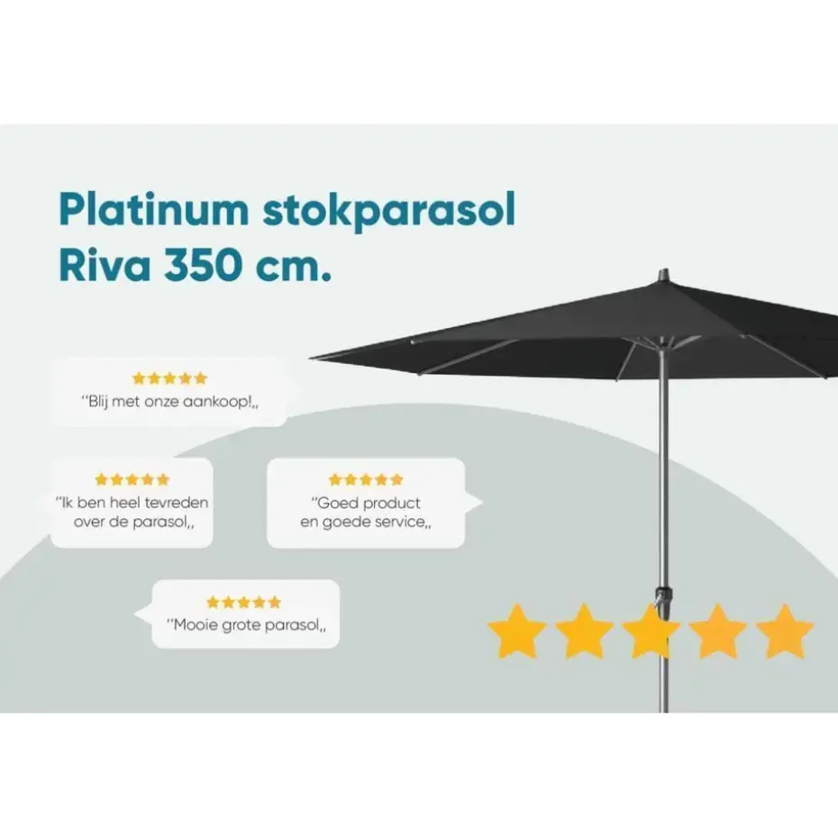 Platinum Riva parasol 3,5 m. Antraciet