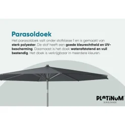 Platinum Riva stokparasol 3 m. rond - Teak Taupe