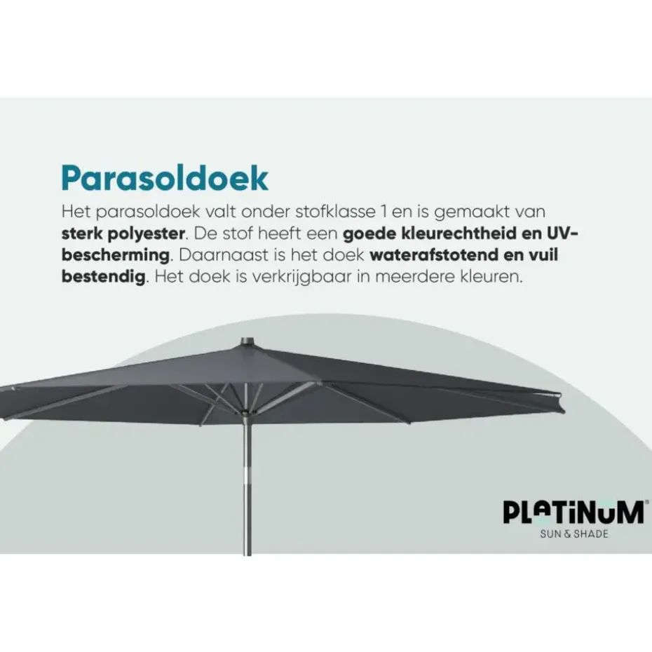 Platinum Riva stokparasol 3 m. rond - Teak Taupe