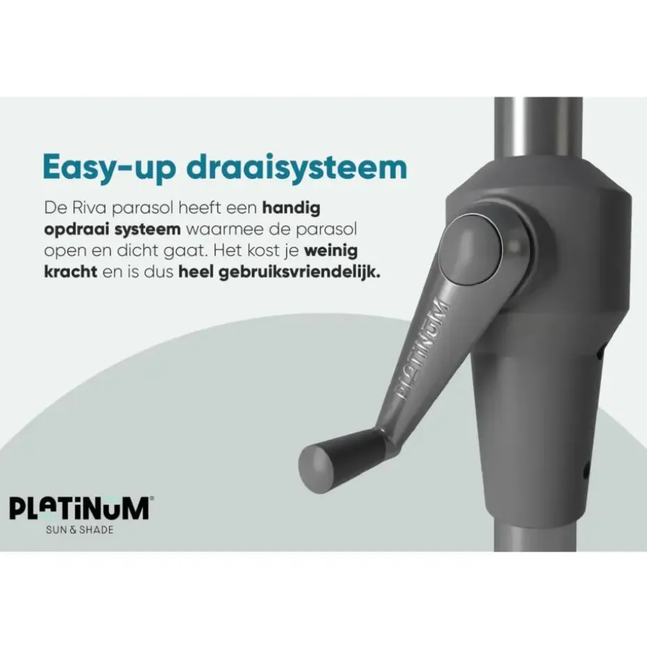 Platinum Riva stokparasol 3 m. rond - Teak Taupe