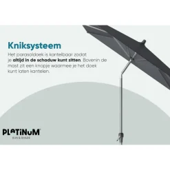 Platinum Riva stokparasol 3x2 m. - Ecru