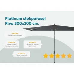 Platinum Riva stokparasol 3x2 m. - Ecru