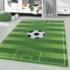Play Voetbal Speeltapijt - 80x120 cm - Groen - Vloerkleed Kinderkamer