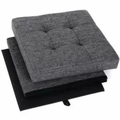 Poef - opvouwbaar - zonder poten - stof - 38 cm - donkergrijs