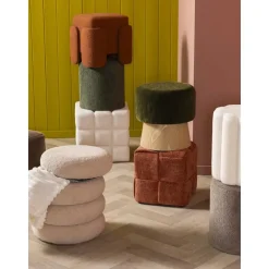 Poef Almeria - groen - 40xØ40 cm