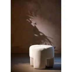 Poef Batoemi - Wit - Ø51x45cm