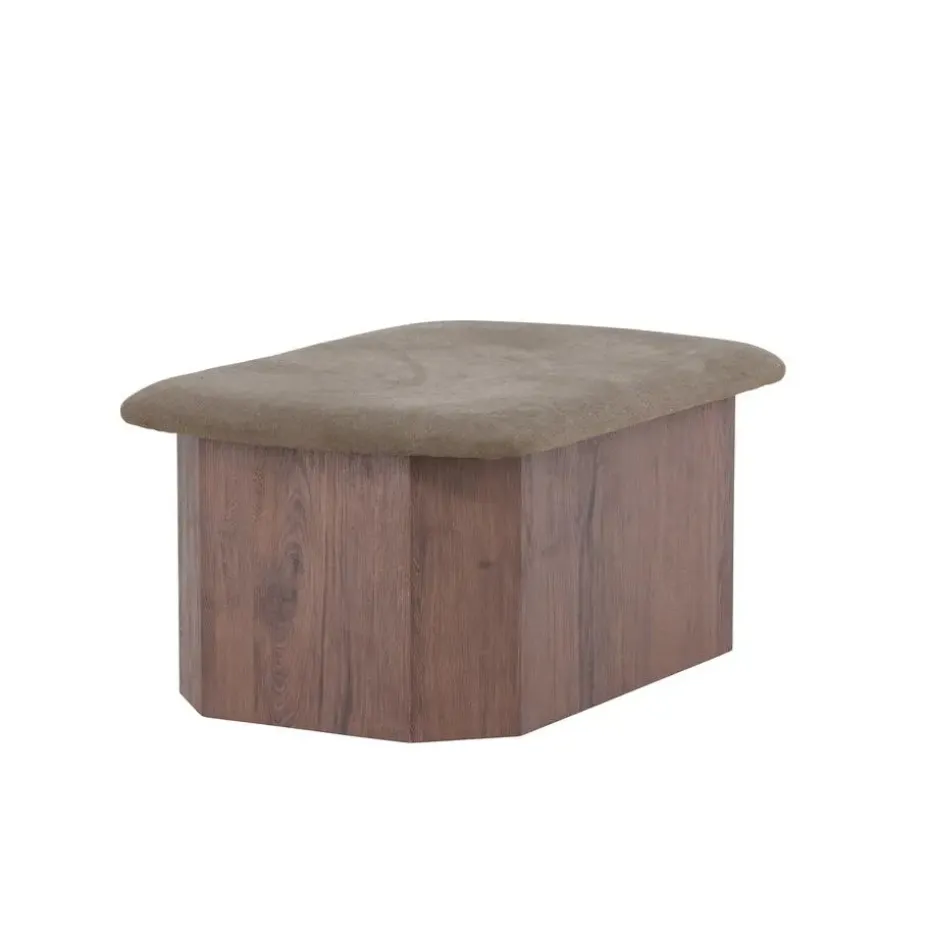 Poef Bruin Stof - 59x88x42cm - Todd