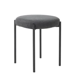 Poef Donkergrijs Stof - 43,5x44x48cm - Pelican