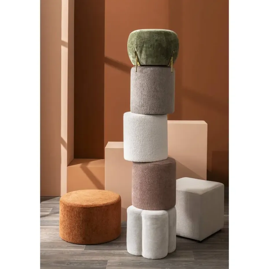 Poef Rosaly - groen - Ø45x35 cm