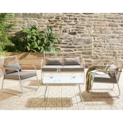 POMONTE - Tuinset 4-zits - Wit - Staal