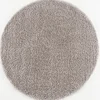 Porto Rond Soft Fluffy Vloerkleed Hoogpolig Effen Licht Grijs - 150 CM ROND