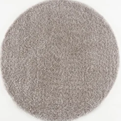 Porto Rond Soft Fluffy Vloerkleed Hoogpolig Effen Licht Grijs - 150 CM ROND