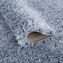 Porto Soft Fluffy Vloerkleed Hoogpolig Effen Blauw - 140X200 CM