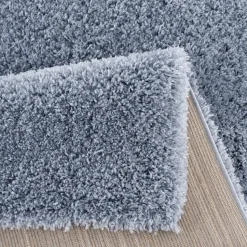 Porto Soft Fluffy Vloerkleed Hoogpolig Effen Blauw - 140X200 CM