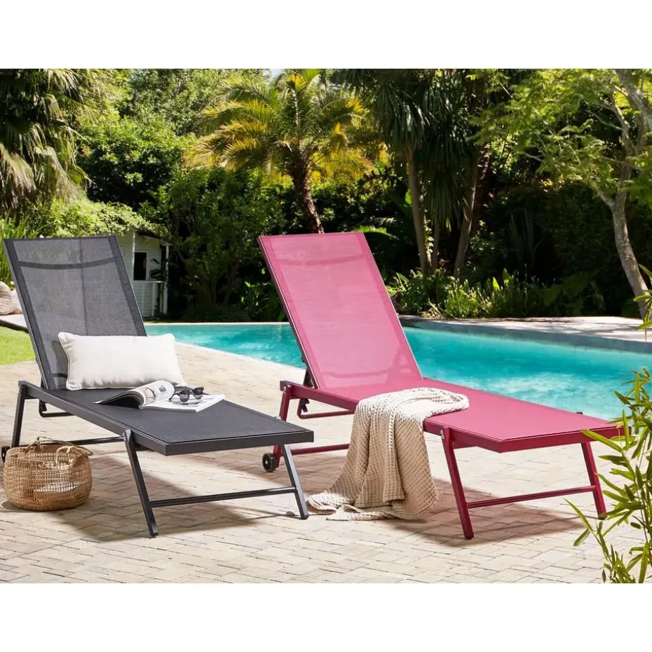 PORTOFINO - Strandstoel - Zwart - Aluminium