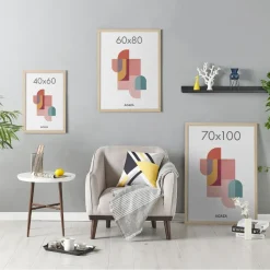 Poster Lijst - Kader voor Foto's van 70 x 100 cm, MDF Hout - Lichte eik Kleur