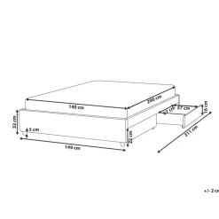 PRADES - Bed met opbergruimte - Lichtgrijs - 140 x 200 cm - Polyester