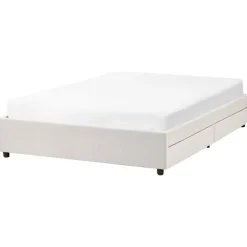 PRADES - Bed met opbergruimte - Lichtbeige - 140 x 200 cm - Polyester