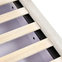 PRADES - Bed met opbergruimte - Lichtbeige - 140 x 200 cm - Polyester