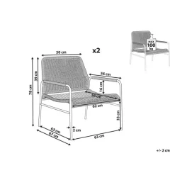 PRASIMO - Tuinstoel set van 2 - Naturel - PE Rotan