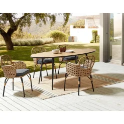 PRATELLO - Tuinstoel set van 4 - Naturel - Rotan