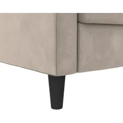 Presley - 3-zits hoekslaapbank met opbergruimte in grijs fluweel